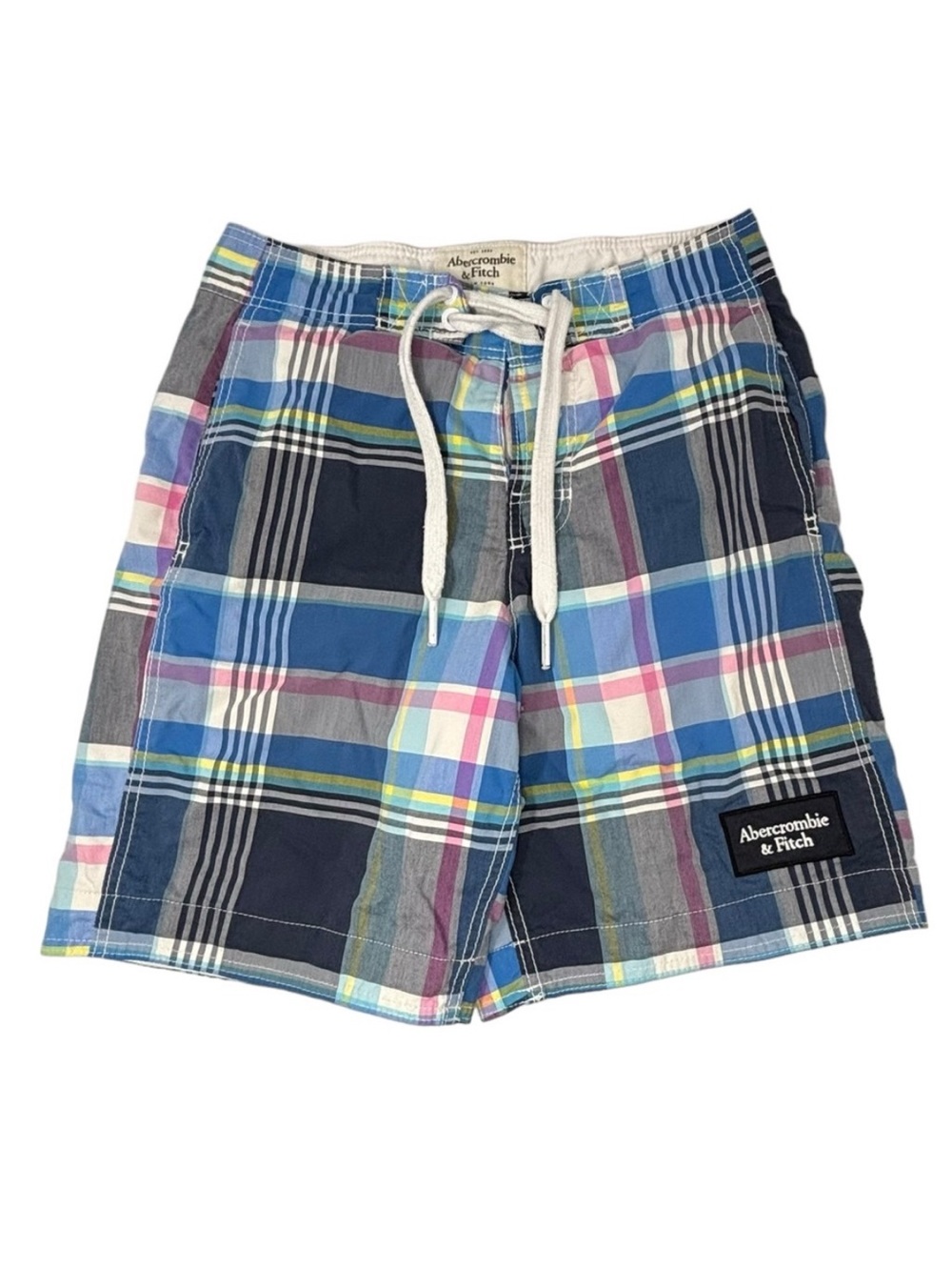Abercrombie & Fitch Men’s Lined Plaid Swim Trunks Size XS